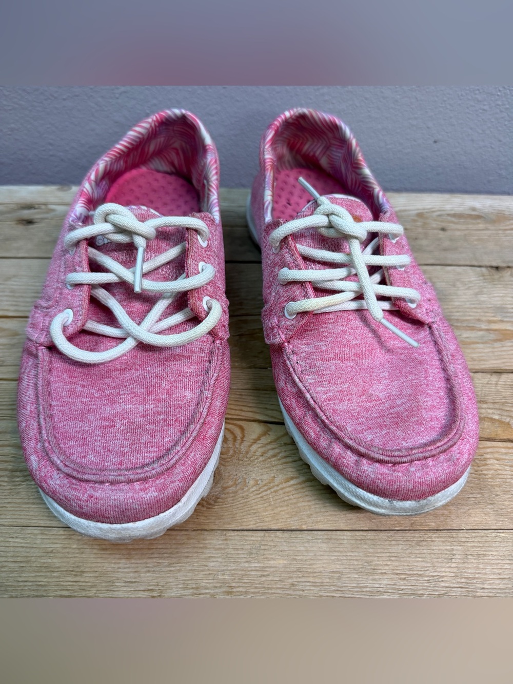 Skechers Girls Pink Lace-Up Canvas Sneakers